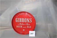 GIBBONS BEER METAL SERVING TRAY