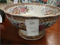 Victorian floral ironstone punch bowl.