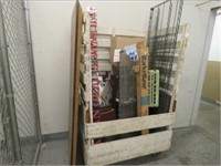 4' CART W/CHAIRS, WIRE SHELVES, TABLE & CASH