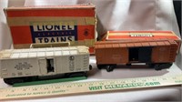 Lionel Train Operating Milk Car, N.Y.C. Box Car,