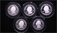 5 PROOF SILVER QUARTERS