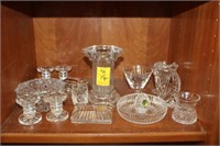 15pcs Waterford; 6" vase, knife rests, paperweight