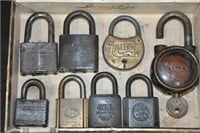 Old locks incl. brass, only (1) w/ a key