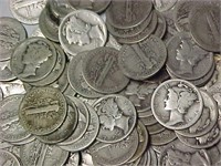 (100) Mercury Dimes- Circulated