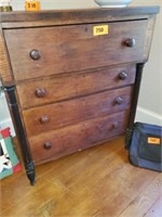VTG. EMPIRE STYLE 4 DRAWER CHEST OF DRAWERS