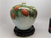 Pine Cone Narrow Opening Vase with Stand