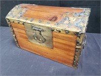 Wood and brass chest