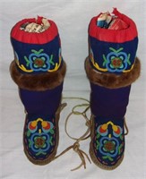 Vintage beaded ladies mukluks.