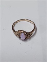 Marked and Tested  10KT-P Ring w/ Pink Stone and