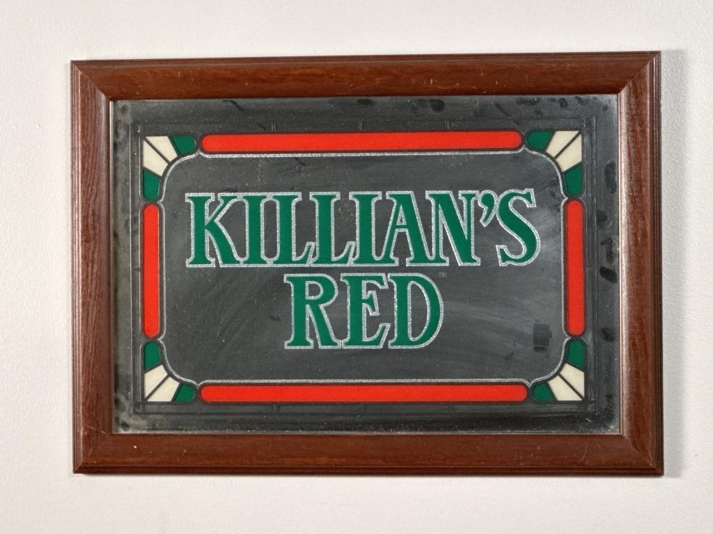Killian's Red Framed Advertising Bar Mirror