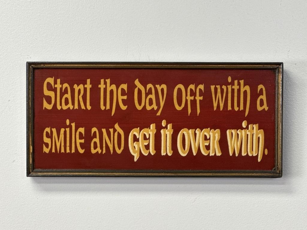 Start The Day Off With A Smile Wooden Sign