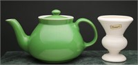 Vtg Hall Boston Knob Tea Pot & Haeger Vase