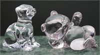Waterford Crystal Retriever & Fenton Glass Bear