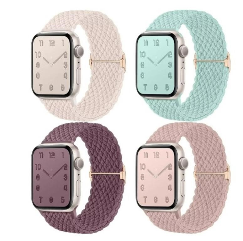 4 PCS  Comvin Braided Solo Loop Bands for Apple Wa