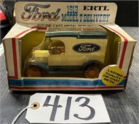 Ertl 1913 Ford Model T Delivery Die Cast Bank