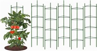 Tomato Cage 6FT 6-Pack Stakes  Plant Support Green