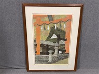 4/100 Signed Katsuda Yukio "Shinto Shrine" Print