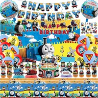 102 Pcs Cartoon Train Theme Party Decorations