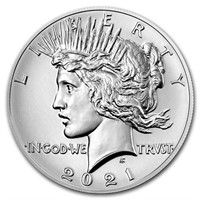 2021 Silver Peace Dollar (box & Coa)