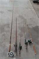 5 Fishing Rods & Reels. Johnson Fiskar, 2 Johnson
