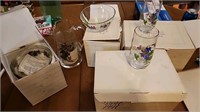 Avon matching pattern set pitcher glasses