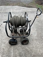 Rolling water hose cart