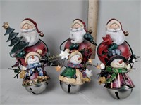 Santa & snowman bells