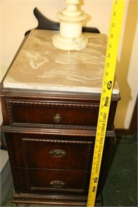Antique Side Table with Marble Top