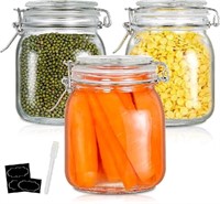 Airtight 32oz Food Storage Canister Glass Jars wit