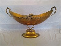 Large Centerpiece Hammered brass fruit bowl