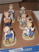 Vintage Homco Denim Days Figurines - lot of 6