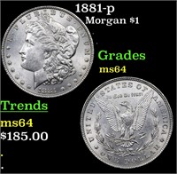 1881-p Morgan $1 Grades Choice Unc