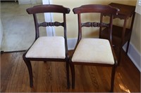 3 Mahogany dining/side chairs and 1 cane bottom