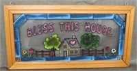 STAINED GLASS DECOR "BLESS THIS HOUSE"