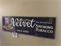 Velvet Tobacco Advertising Metal Sign (39x12”)