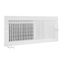 16x6in 2-Way Steel Wall/Ceiling Register White