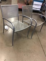 Pair Barcelona Style Wide Chairs - missing 3