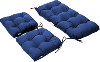 QILLOWAY Patio Wicker Cushions, Navy Blue