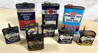 9 pcs- vintage Oil & fluid cans