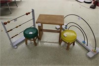 Child's stool, bench, slider toys