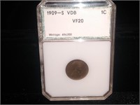 1909 S VDB Lincoln Cent Key Date VF 20