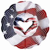 Flag Heart Wind Spinner