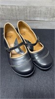 John Fluevog Woman's Black Leather Mary Jane Shoes