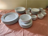 Today's Home 32pc white plates bowls cups and