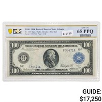 FR 1104 1914 $100 FRN PCGS GEM UNC-65PPQ