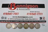 6 - Morgan Silver $1; 1883; 1887; 1888-0 1889-0;