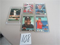 5 COLLECTOR BASEBALL CARDS- DAVE JUSTICE, STEVE