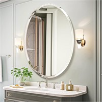 USHOWER 24x36 Oval Wall Mirror  Beveled Edge