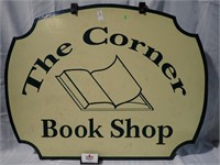 "THE CORNER BOOK SHOP" 2-SIDED HANGING SIGN 44x34