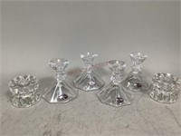 Clear Glass and Lead Crystal Candlestick Holders